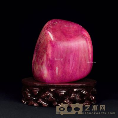 现代 紫罗兰沁色和田玉籽料原石 长24.5cm；宽21.5cm；高12cm