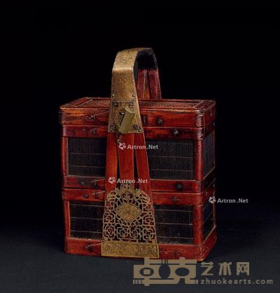 清 精编蛛丝包铜提篮 长22cm；高21.5cm