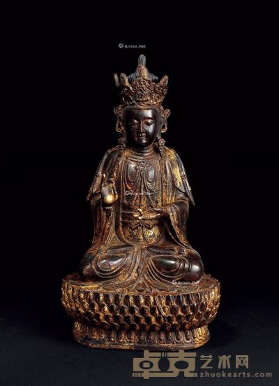 清 泥金观音 高43cm