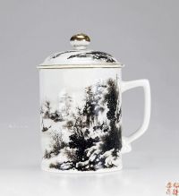50年代 墨彩山水茶杯