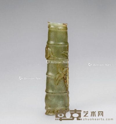 白玉竹节挂件 高9.5cm
