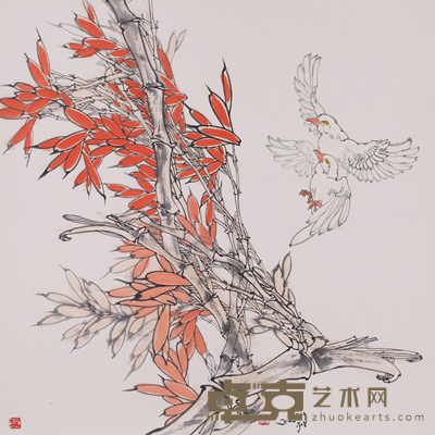 吉瑞森 竹鸟图 69cm×69cm 约4.3 平尺