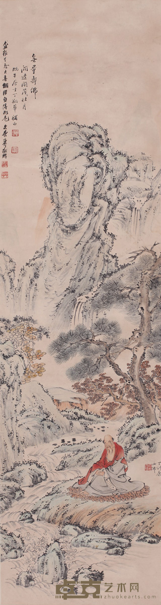 丁训康 山水 148cm×39cm 约5 平尺