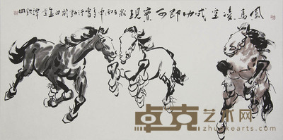 谭钦日《马》 136×68cm