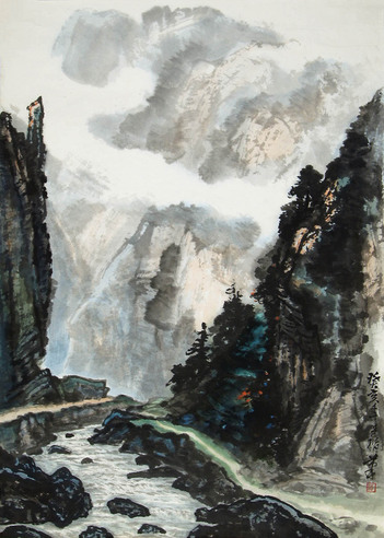 谭学楷《山水》