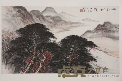 黎雄才《秋江发筏》 81×47 cm