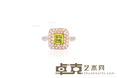 1.21克拉天然彩绿黄色 SI1 --