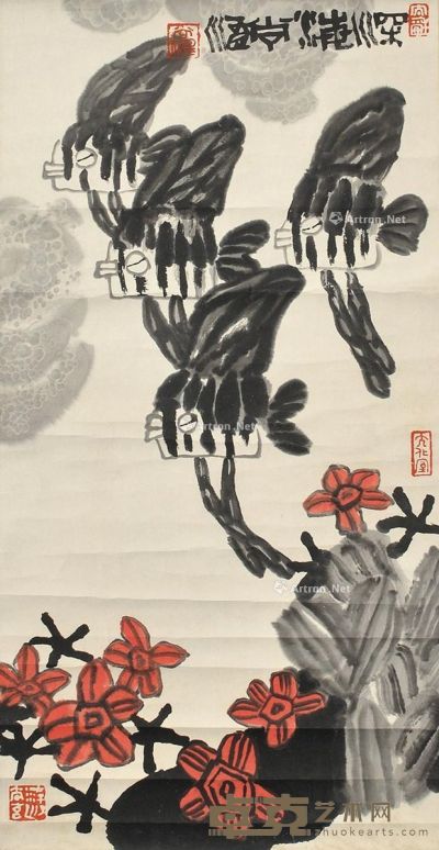 尚涛 花卉 68×35cm