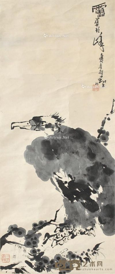 潘天寿 鹰石图 132×56cm