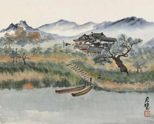 方君璧 山乡风景