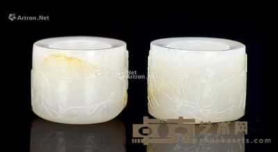 清 白玉扳指 3.3×3.3×2.3cm