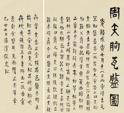 陈介祺 瓦盘图二页（附后人释文及杂录五页）