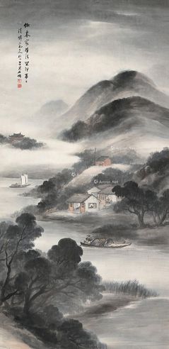 吴石僊 仿米家山水