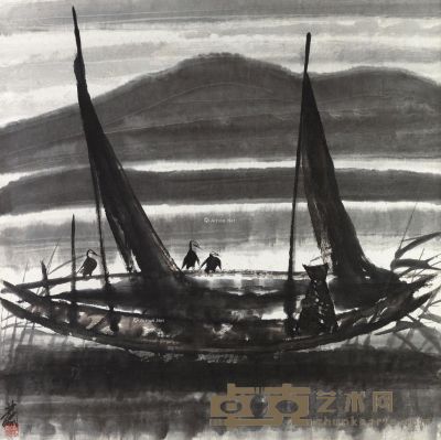 林风眠 渔船 67×68cm