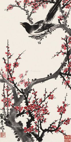 胡絜青 喜上眉梢