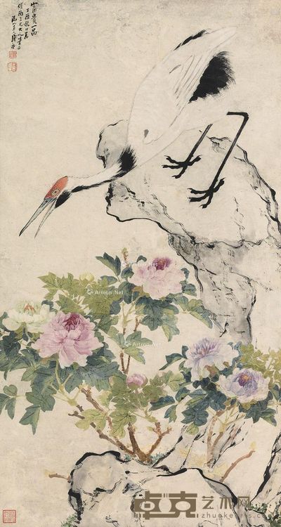 居廉 富贵一品 91×51.5cm
