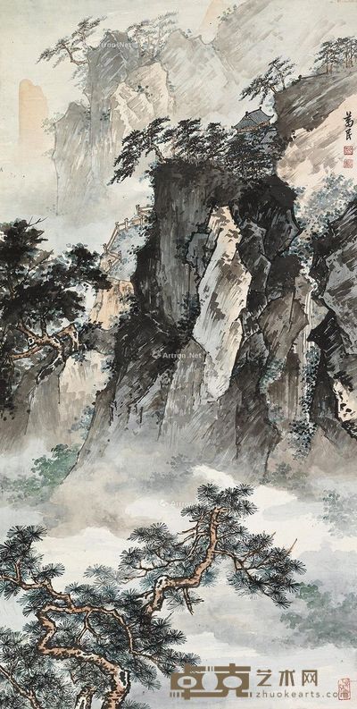 黎葛民 山水 137×64cm