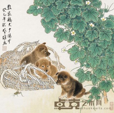 方楚雄 数家鸡犬夕阳中 69×69cm