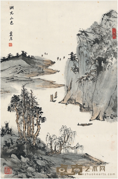 亚 明 湖光山色图 69×45.5cm