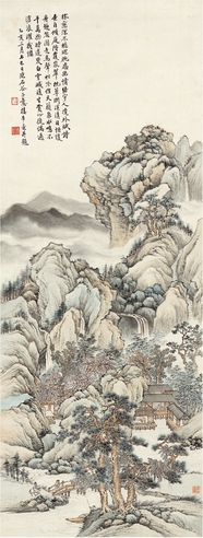楼辛壶 林峦深秀图
