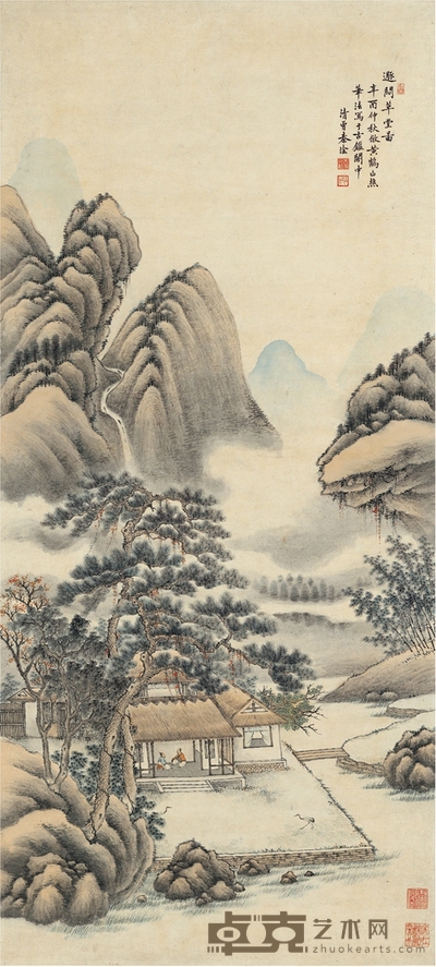 秦淦 遯闷草堂图 97.5×44cm