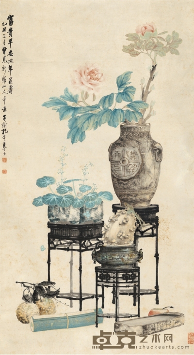 孔子瑜 富贵平安图 149×80.5cm