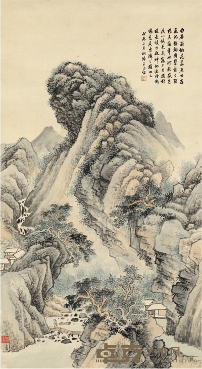 王同愈 松溪山居图 103.5×56.5cm