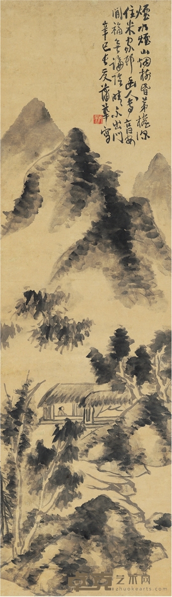 蒲华 云山幽居图 129×37cm