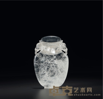 清中期·水晶雕太平有象砚 长：16.3cm 宽：10.8cm