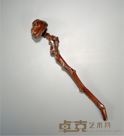 清 黄杨木雕如意摆件 长34.5cm