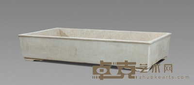 清·汉白玉素工石盆 90×49×18cm