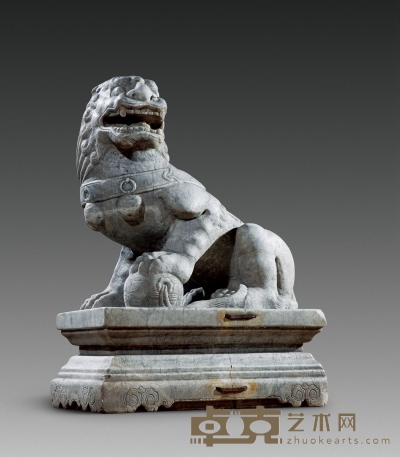 明·房山青白石石狮一只 32×59×77cm