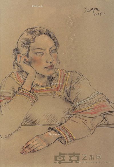 庞茂琨 彝族少女 53×36cm