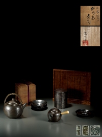 明治时期·日本宗斋款手工纯银茶具一组十三件