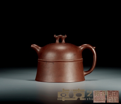 清中期·万泉制杨彭年造款紫泥钟形壶 11.6×17cm