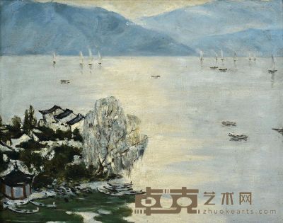 肖锋 西湖帆影 40×50cm