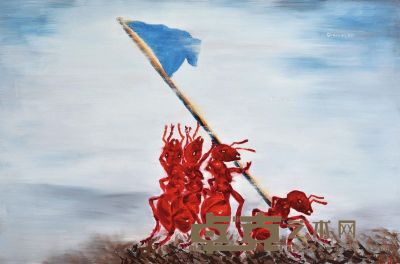 唐若谷 红蚁系列——胜利的勇士 100×150cm