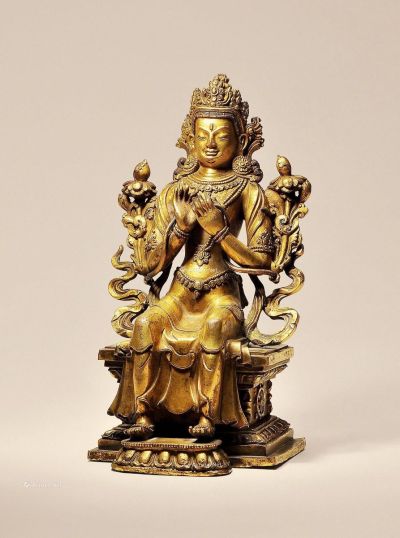 17世纪 铜鎏金弥勒菩萨（扎什伦布寺风格）