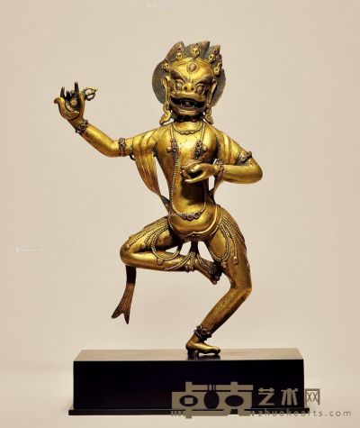18世纪 铜鎏金狮面佛母 高35cm