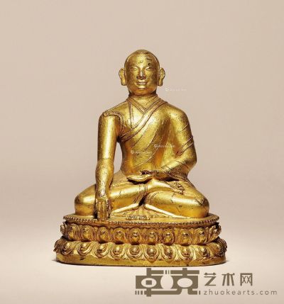 15世纪 铜鎏金止贡巴·仁钦贝像 高11cm