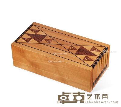御爵单音筒三曲木质音乐盒 9.0×28.0×14.0cm