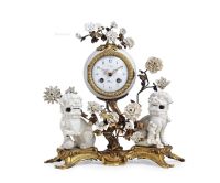 约19世纪 法国 白瓷人物座钟
