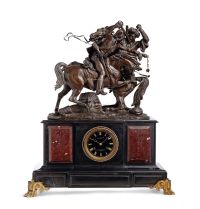 约19世纪 法国 大理石青铜雕塑钟