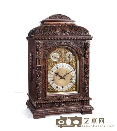 19世纪末 德国 “W&H”英式复杂报乐雕花座钟 56×28×16cm