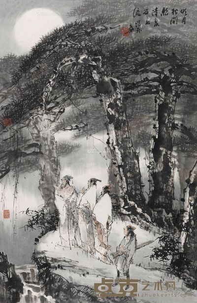 张晓飞 清泉石上流 69×45cm