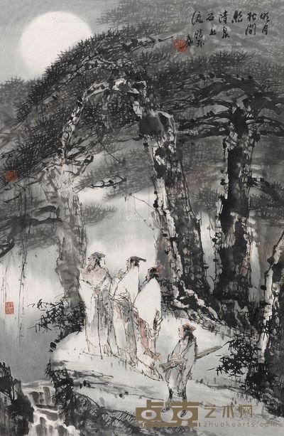 张晓飞 清泉石上流 69×45cm