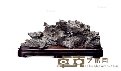 清 英石“江山如此多娇”案头赏石 连座通长31.5cm