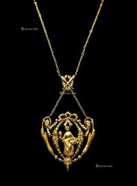 18世纪中后期 18K金家徽式吊坠－“丰饶女神”