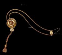 18世纪中后期 18K金钻石族徽式吊坠项链兼胸针－“繁花”