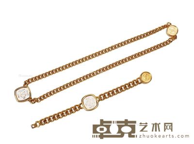 LOUIS VUITTON 路易威登镀金款链条手链、项链套装 项链长约48cm；手链长约16cm